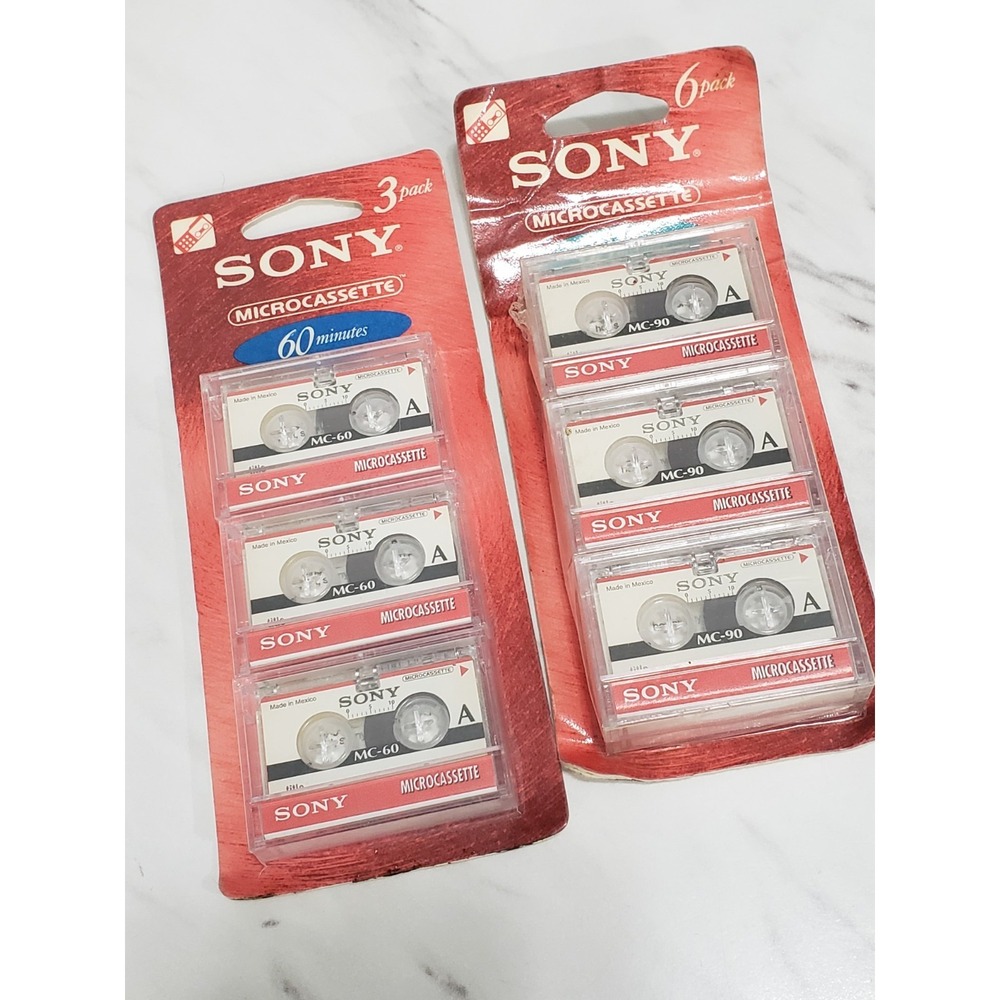 9 Pieces Sony MC-60 MC-90 Micro-cassette Tapes Sealed Packs Lot